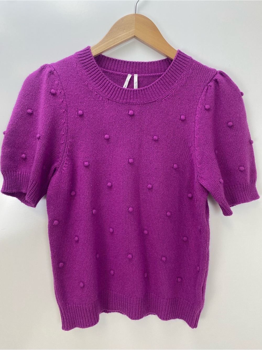 Anthropologie Pom-Pom Short Sleeve Sweater